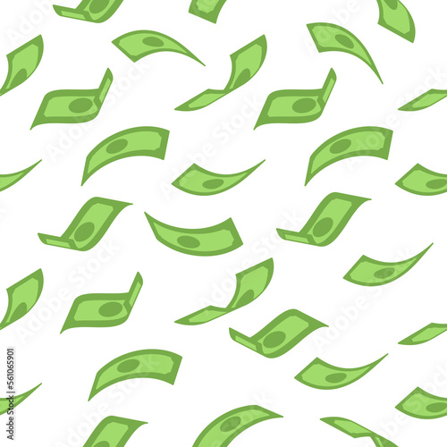 Money rain cartoon seamless pattern vector illustration