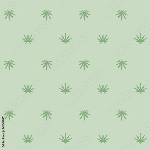 Cannabis print. Trendy pattern with leaves. Contour vector illustration.