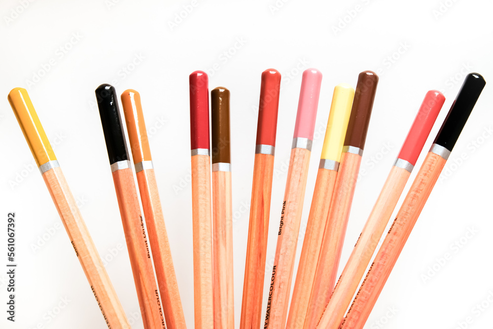 set of different color pencils set of different color pencils
