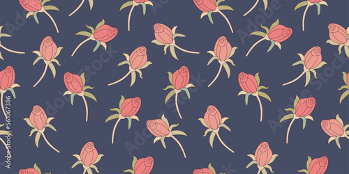 Rose flower seamless pattern