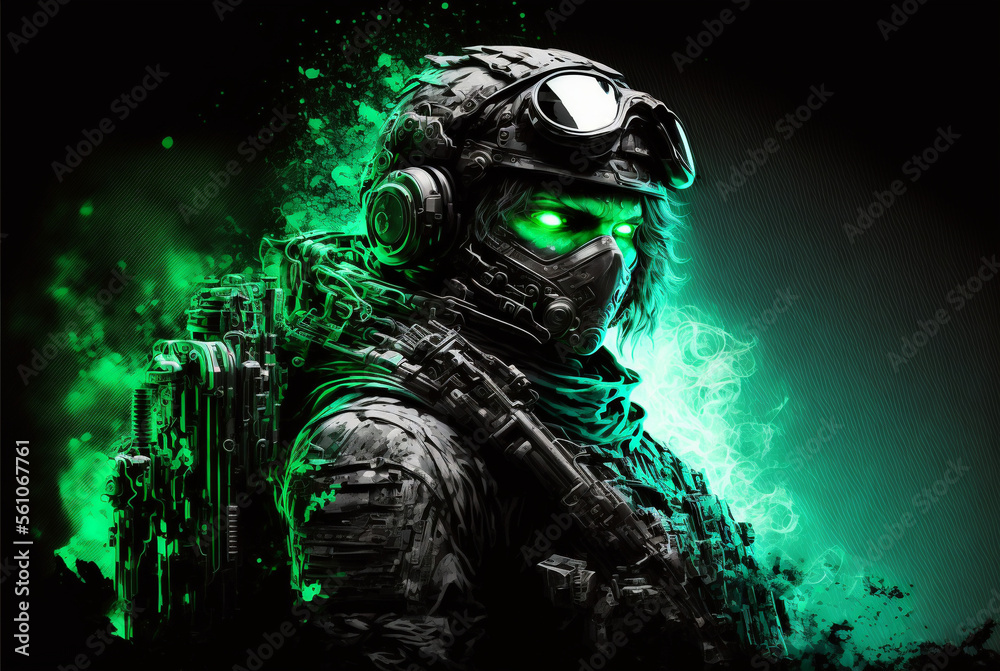 Gaming Operator in Black and Green highlighted. Created by Generative AI. Gaming Operator in Black and Green highlighted. Created by Generative AI.