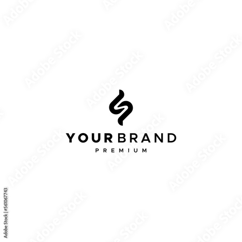 Letters C and P or S line logo design. Stylish Linear minimalist symbol. Luxury elegant vector element. Premium alphabet logotype for corporate business identity