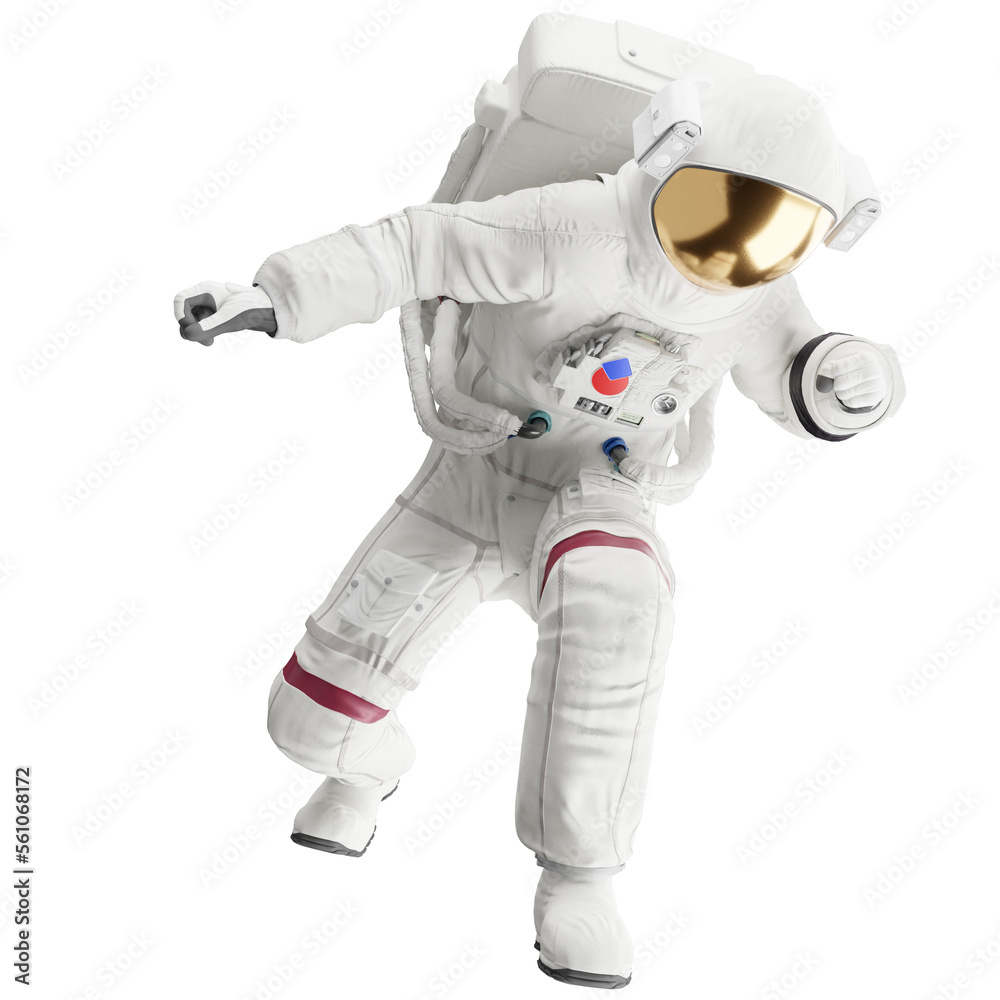 astronaut posing like space parson in-universe 3d render with transparent background	