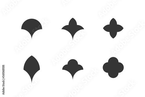 Islamic geometric elements for your project. Simple geometric shape in arabic style. Vector element fr grid.