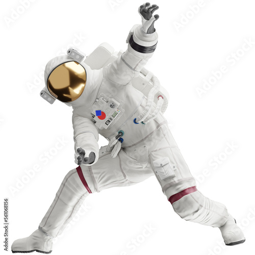 astronaut posing like space parson in-universe 3d render with transparent background	