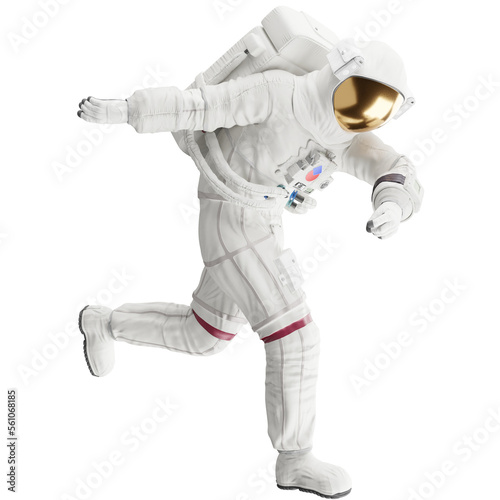astronaut posing like space parson in-universe 3d render with transparent background 