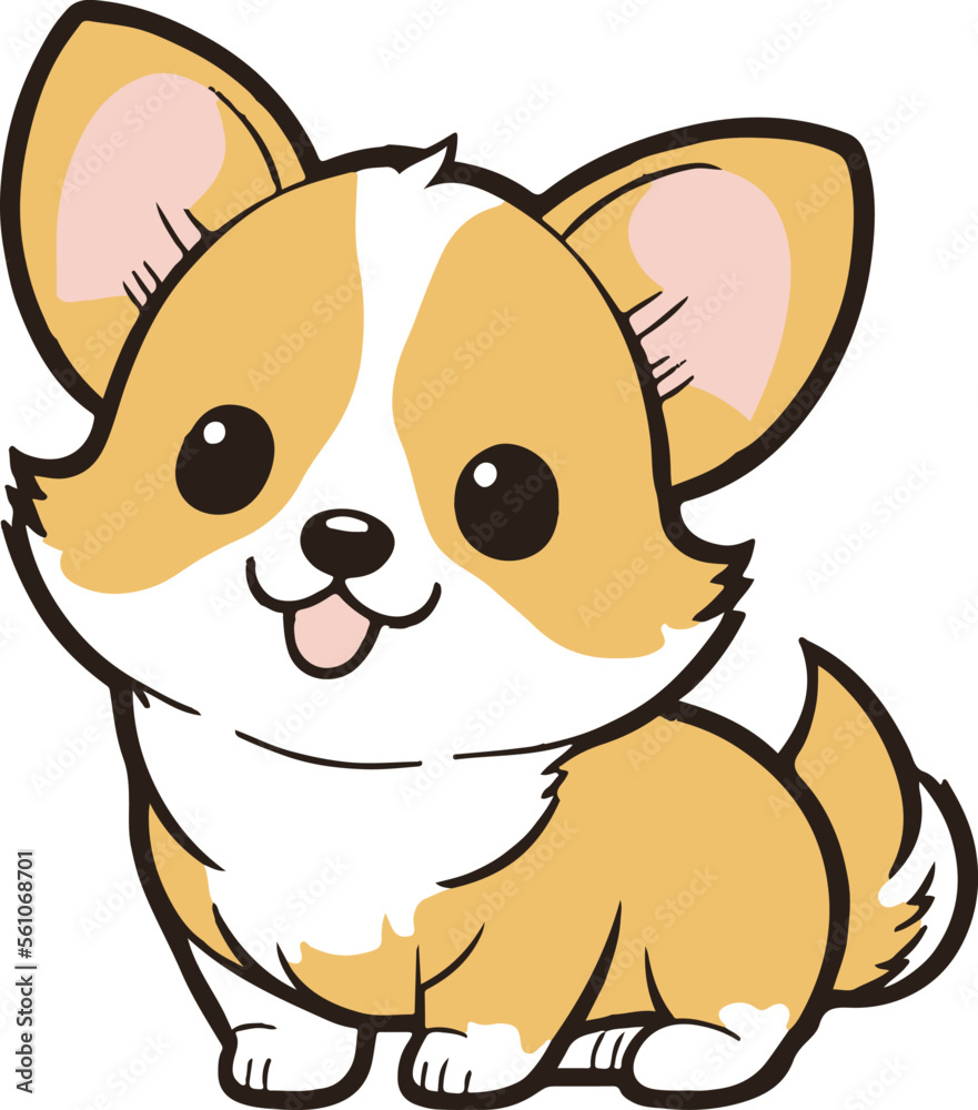 Corgi Dog Vector Cute Kawaii Corgi With Big Eyes Corgi Dog Vector Cute Kawaii Corgi With Big Eyes
