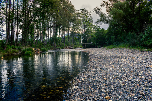 Wooden bridge over the lagoon in Urunga