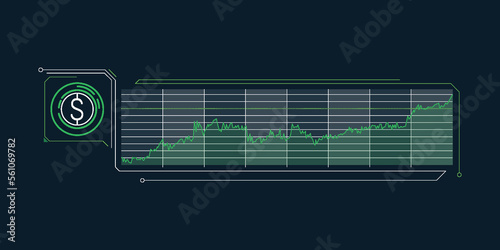 Simple infographics of dollar exchange rate growth.