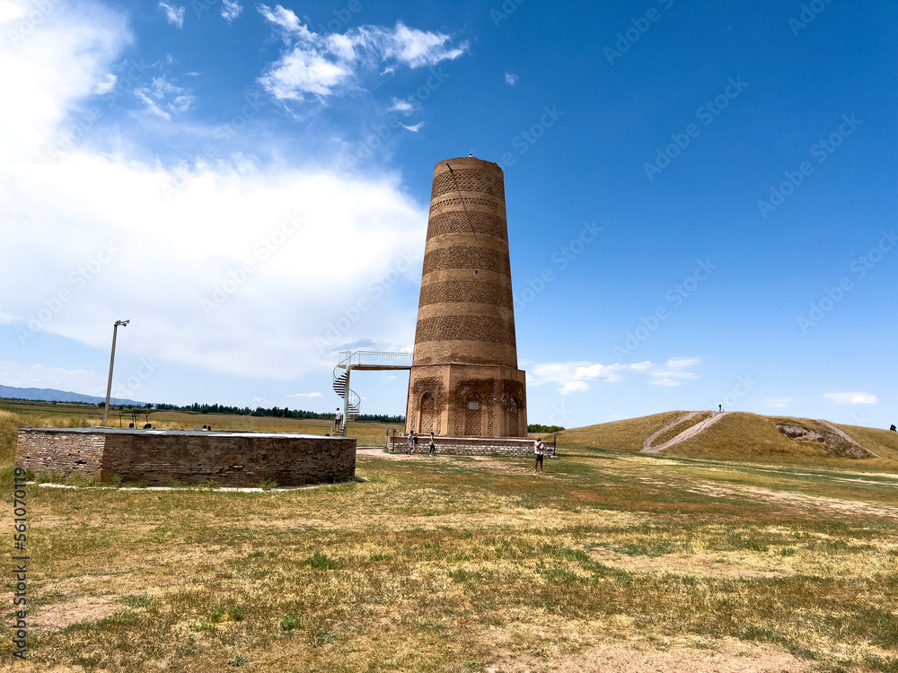 The Burana Tower in Kyrgyzstan.