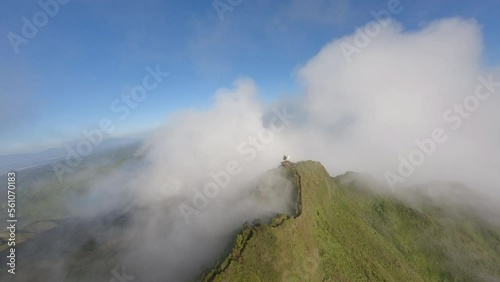 FPV Drone Flight over Haiku Stairs Hawaii