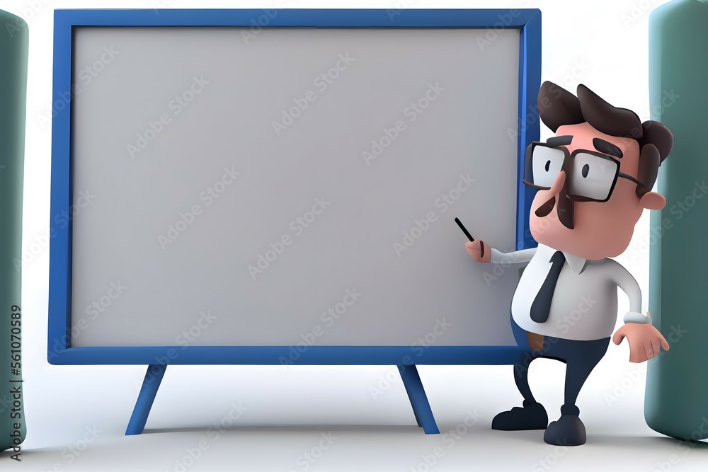 Teacher writing whiteboard in classroom on white background.generative Ai Teacher writing whiteboard in classroom on white background.generative Ai