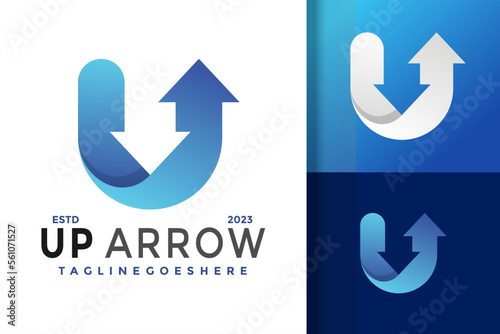 Letter U Up Arrow Logo Logos Design Element Stock Vector Illustration Template