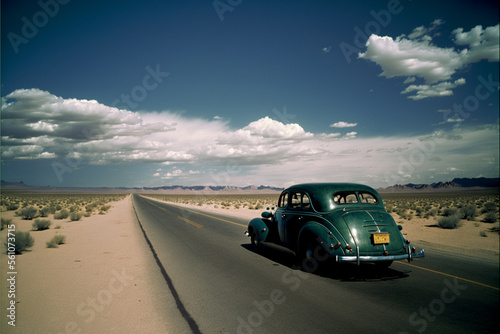 Car on Desert Road