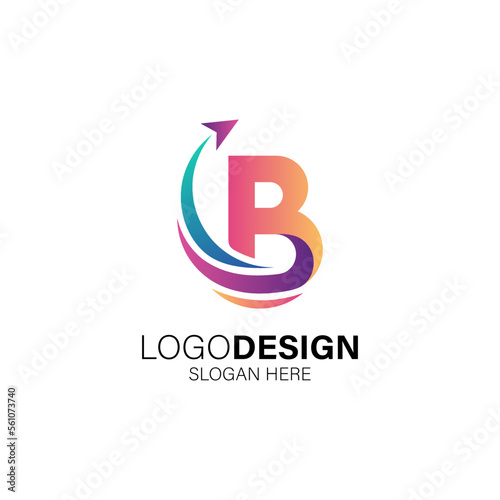 Letter B for travel and transportation logo design