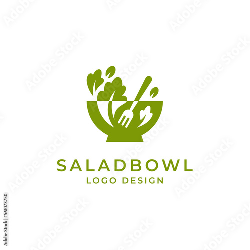 leaves for salad, vegan or healthy food logo design