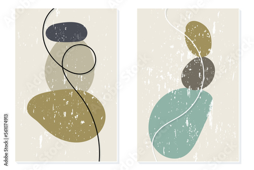 Scandinavian design. Home decor. Modern abstract painting.