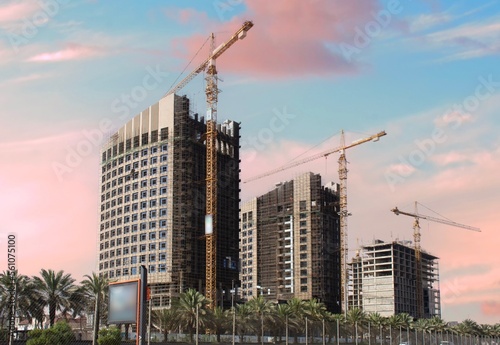 Riyadh, Saudi Arabia, KSA - June 09, 2017 new buildings being constructed of MOVENPICK HOTEL in Riyadh