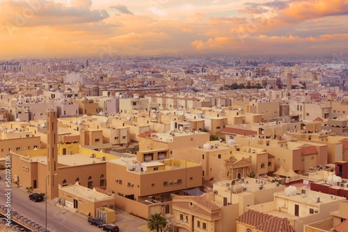 Riyadh, Saudi Arabia, KSA - February 10, 2020 north of Riyadh city view of Saudi Arabia houses