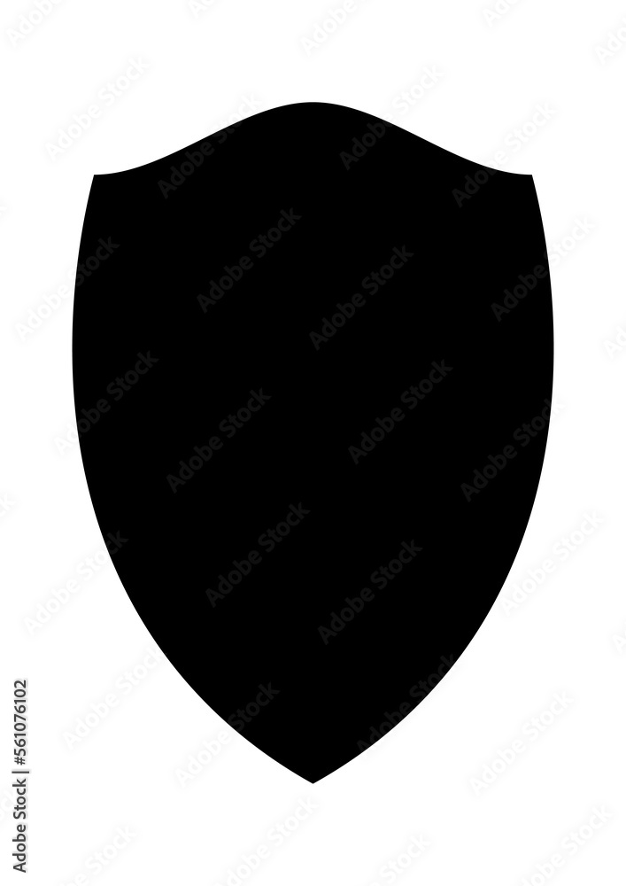 Police shield black shape. Heraldic shields blank emblems. Security vector labels. Police shield black shape. Heraldic shields blank emblems. Security vector labels.