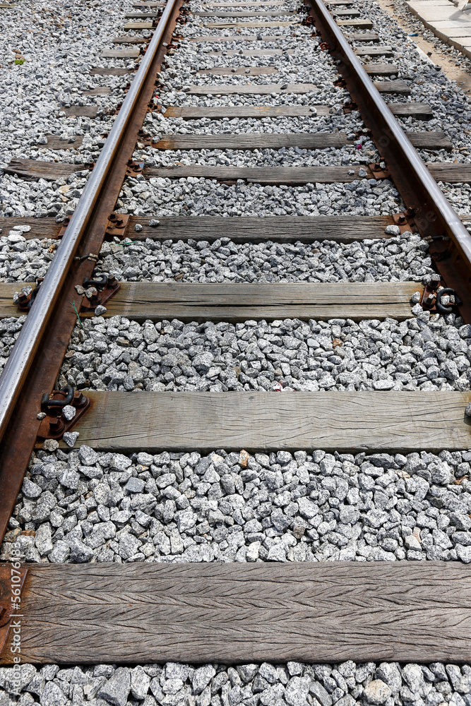 Geometric composition with train tracks in perspective Geometric composition with train tracks in perspective