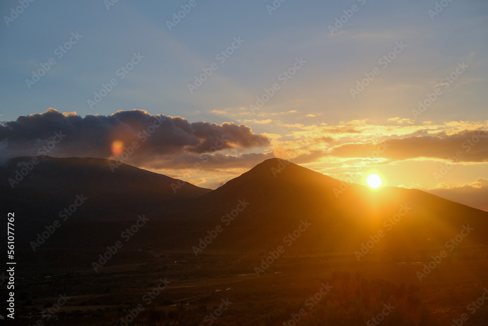 sunset in the mountains