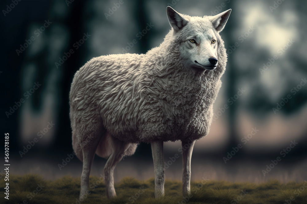 Der Wolf im Schafspelz Generative AI StockIllustration Adobe Stock