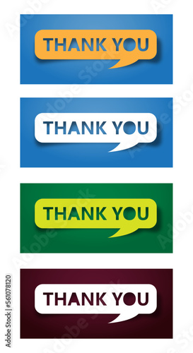 thankyou cutout in different colour with blue variety background