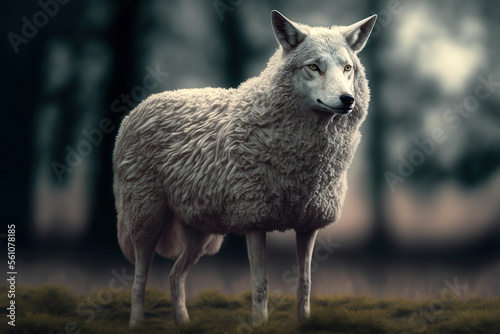 Obraz na płótnie Der Wolf im Schafspelz - Generative AI
