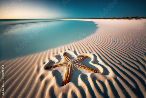 beach star on sand beach, maldives