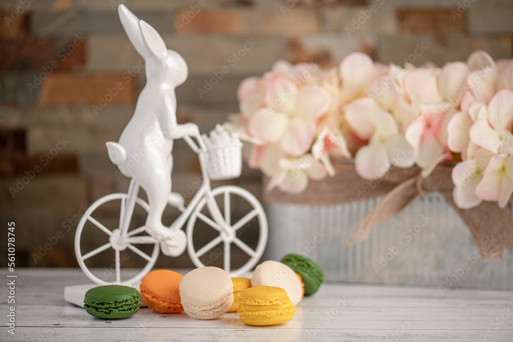 Macaroons and easter bunny