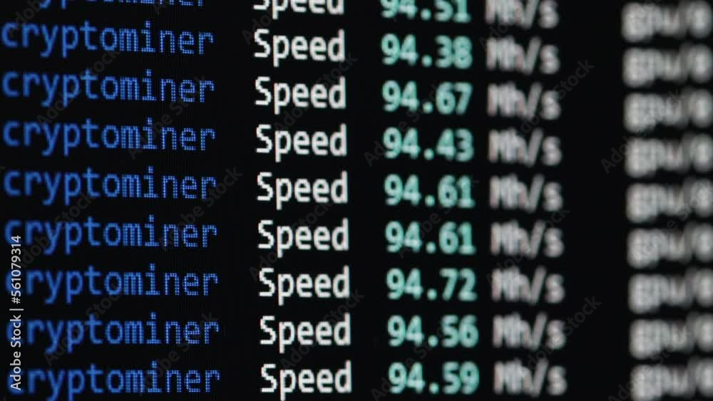 Cryptocurrency mining on a computer screen by a command line interface. Digital code about blockchain tools for mining cryptocurrencies. Cryptocurrency mining on a computer screen by a command line interface. Digital code about blockchain tools for mining cryptocurrencies.