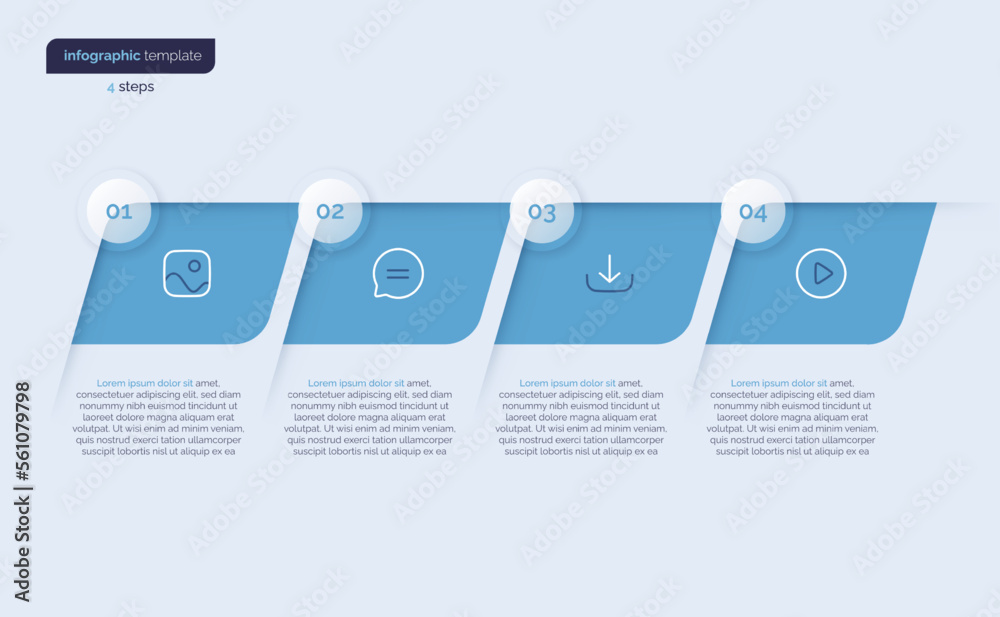Vector infographic template composed of 4 elements Vector infographic template composed of 4 elements