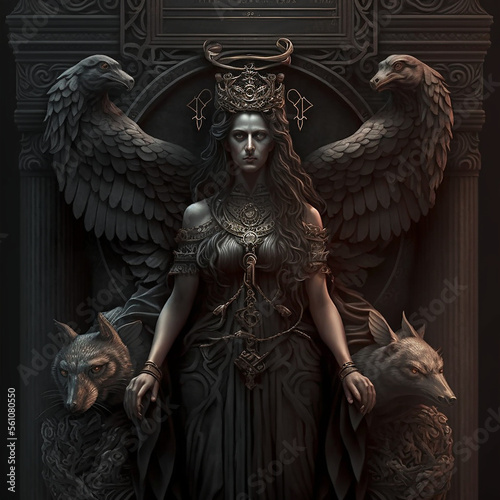 Greek mythology - ancient greek goddess Hecate. Created with Generative AI technology.