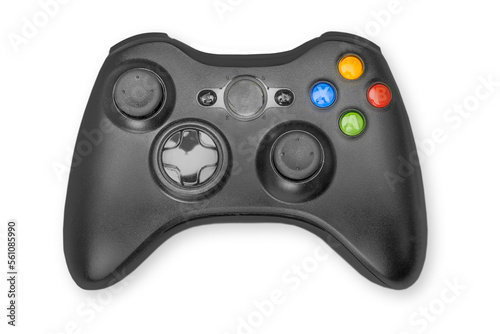 Black PS game controller with button
