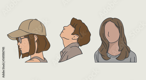 icon illustration design, Avatar profile picture icon set including male and female