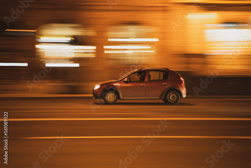 fast moving car