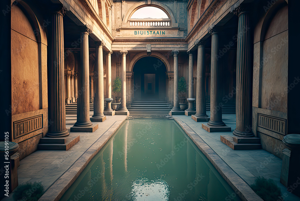 Roman baths. Generative AI