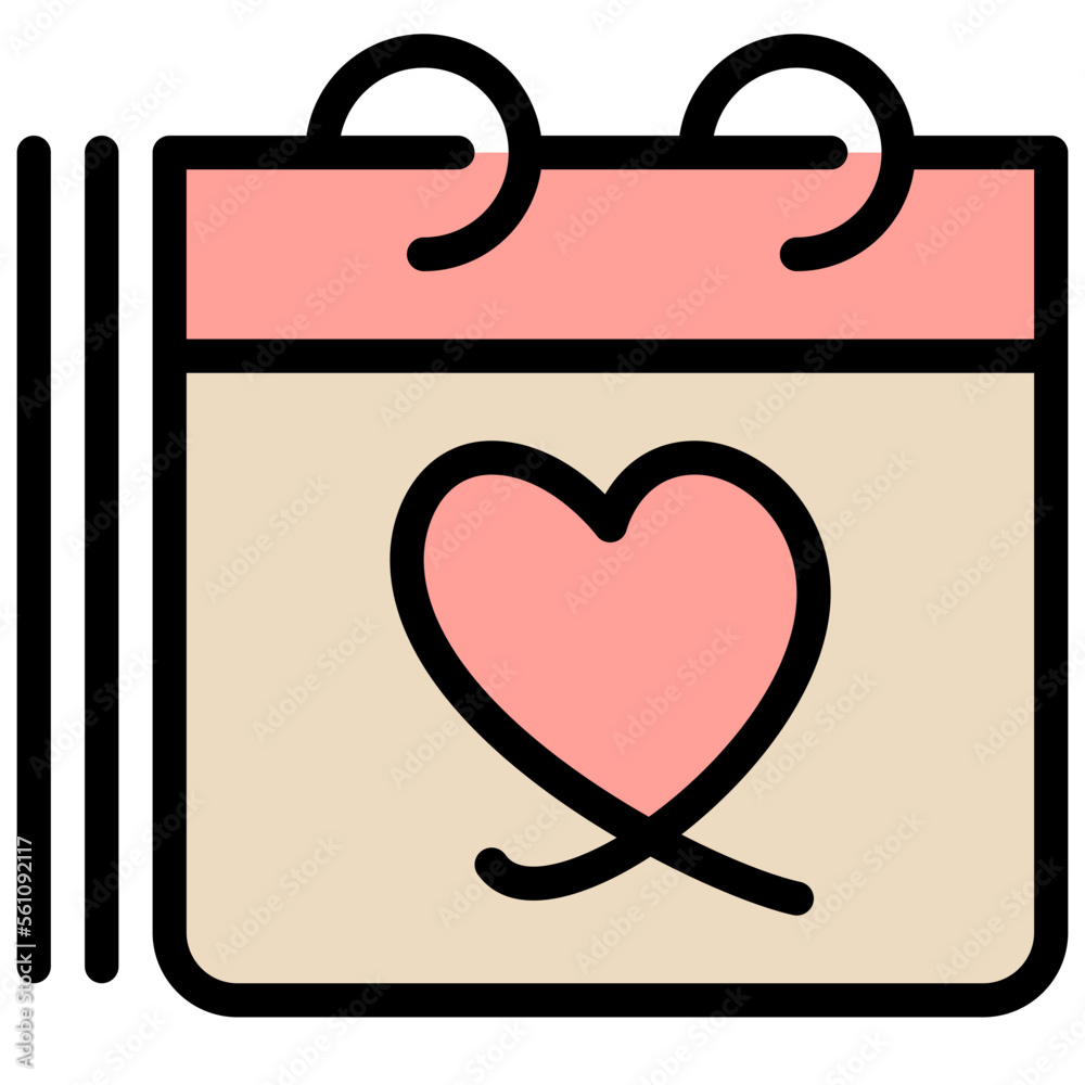 valentine day line filled icon valentine day line filled icon