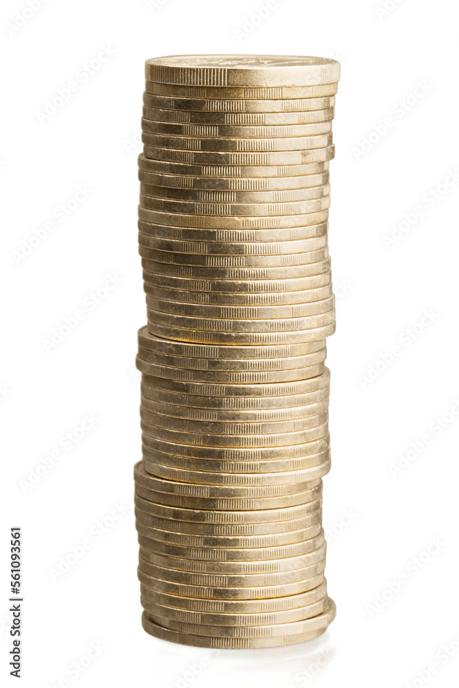 Big stacks of metal Coins money Big stacks of metal Coins money