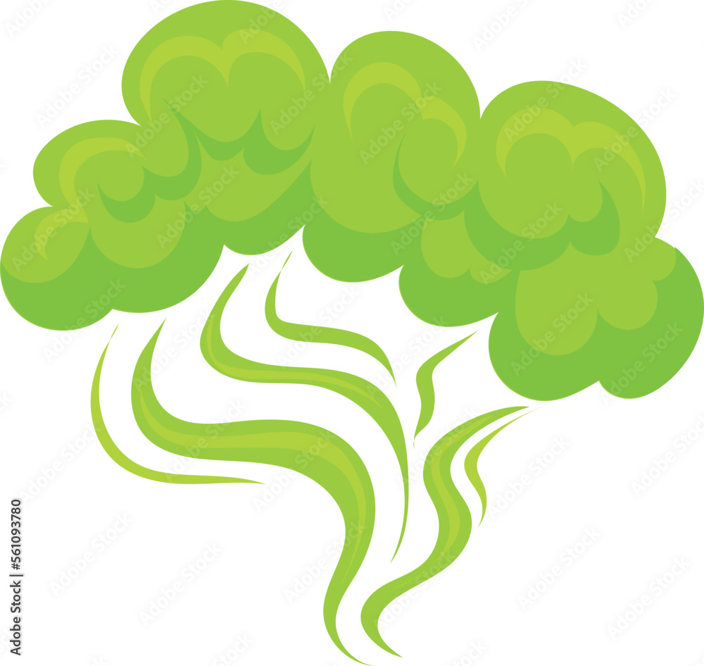 Green smoke cloud. Toxic smell. Cartoon scent Green smoke cloud. Toxic smell. Cartoon scent