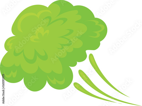 Stinky fart cloud. Cartoon toxic green smell