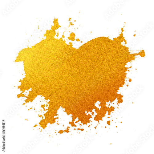Foto gold stain heart glitter isolate on blank background.