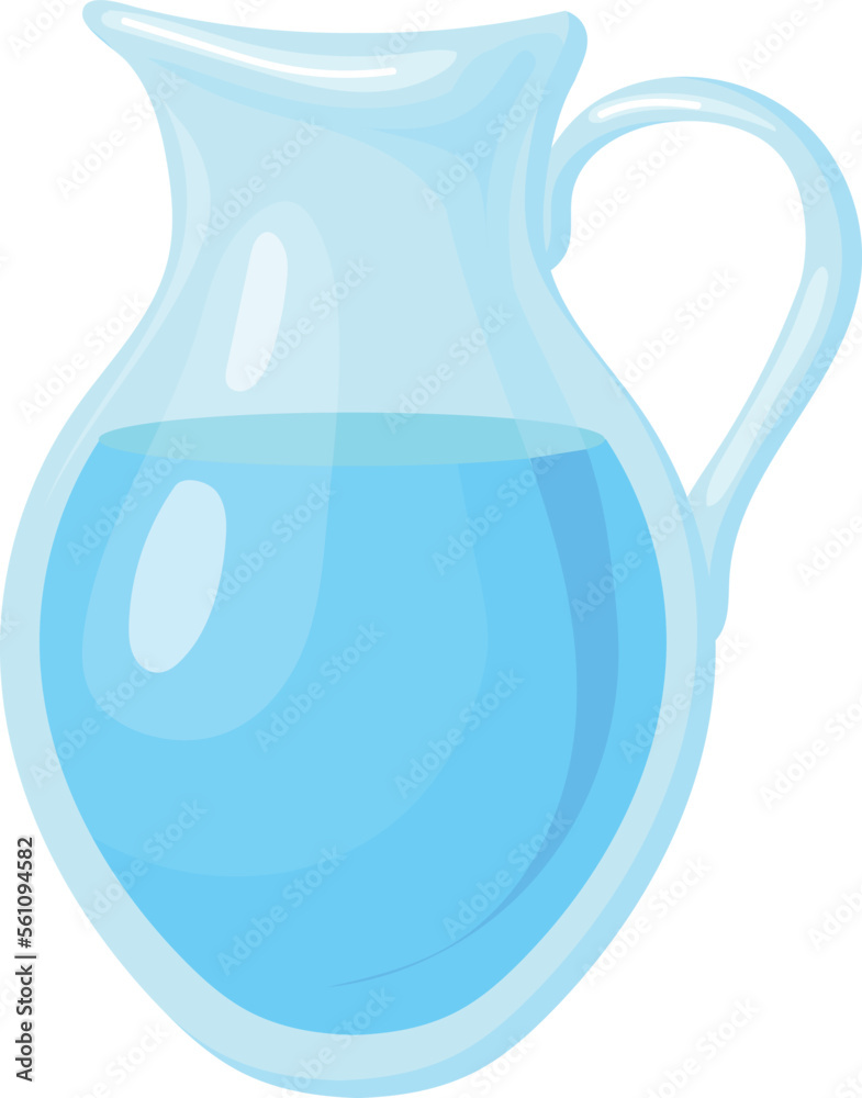 Water jug. Glass pitcher. Clear fresh drink