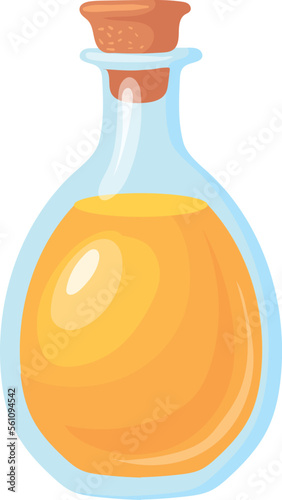 Oil glass bottle. Cooking ingredient cartoon icon