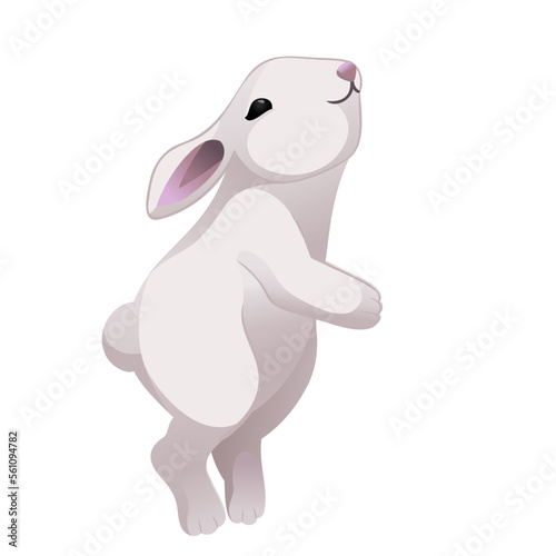 Cute  funny white easter bunny  holiday greetings design element  illustration for wallpaper  textile  wrapping