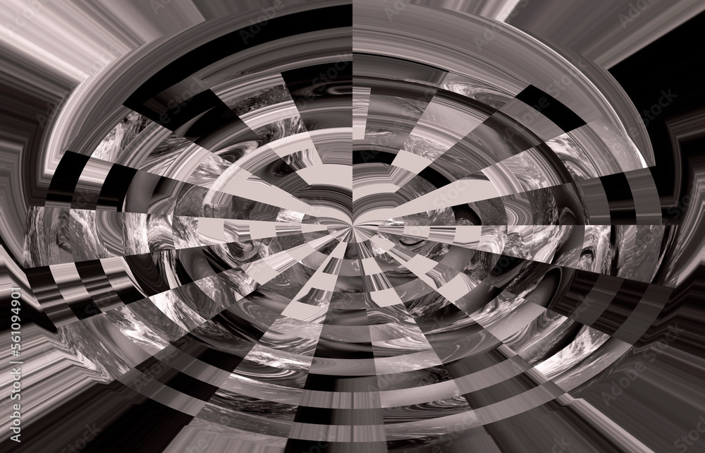 black and white abstract pattern in circular rings and starburst striped horizontal background black and white abstract pattern in circular rings and starburst striped horizontal background