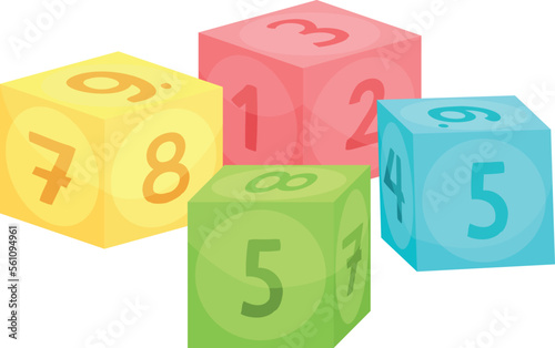 Kid toy cubes with numbers. Baby education blocks