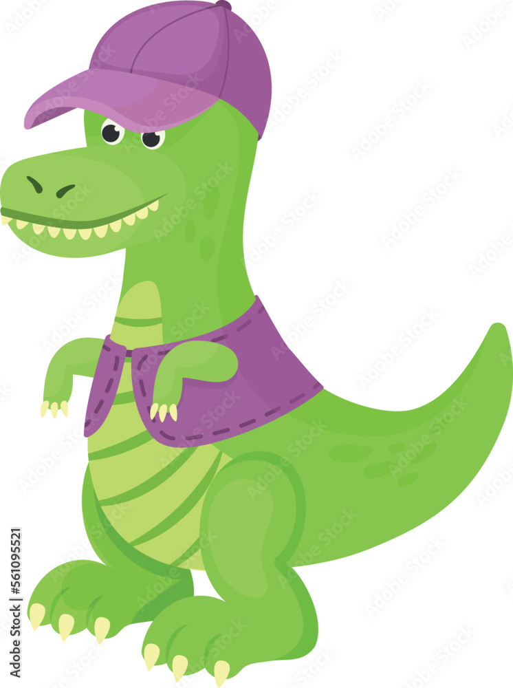 Green dinosaur toy. Stuffed animal cartoon icon Green dinosaur toy. Stuffed animal cartoon icon