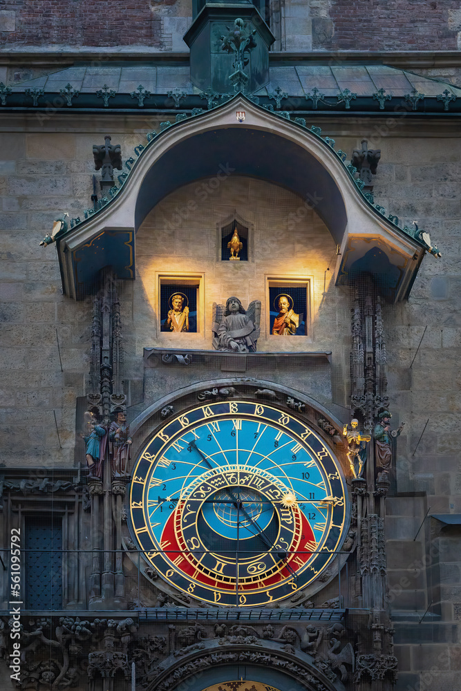 St Andrew and St Matthias Animated apostles figurines of Astronomical Clock at Old Town Hall - Prague, Czech Republic